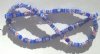 16 inch strand of 4 to 6mm Blue/Red/White Mille Fiore Cubes